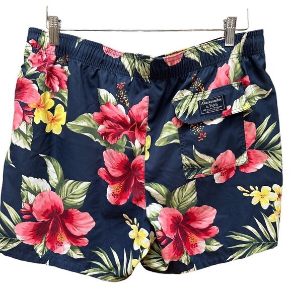 Abercrombie & Fitch Floral Swim Trunks Shorts Drawstring Men's Size XL - Picture 2 of 3